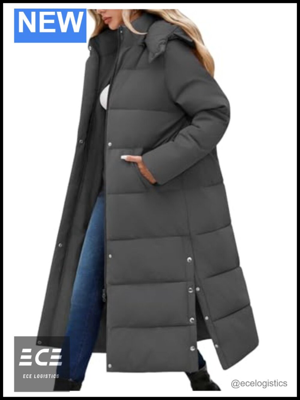 Waterproof Long Maxi Down Puffer Coat Faux Fur Hood Winter Jacket
